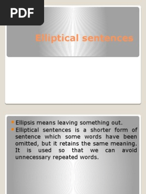 Elliptical Sentences Linguistics Syntax