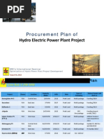 Procurement Plan of Hydro Electric Power Plant Project 2012