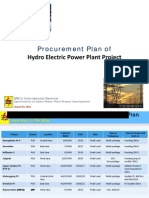 Procurement Plan of Hydro Electric Power Plant Project 2012