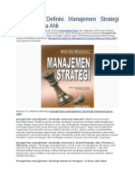 Download Pengertian Definisi Manajemen Strategi Menurut Para Ahli by Novia Nabela SN290689146 doc pdf