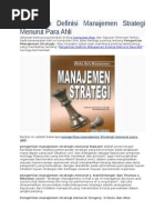 Download Pengertian Definisi Manajemen Strategi Menurut Para Ahli by Novia Nabela SN290689146 doc pdf