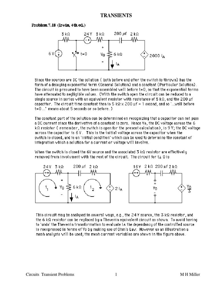 Transients Problems | PDF