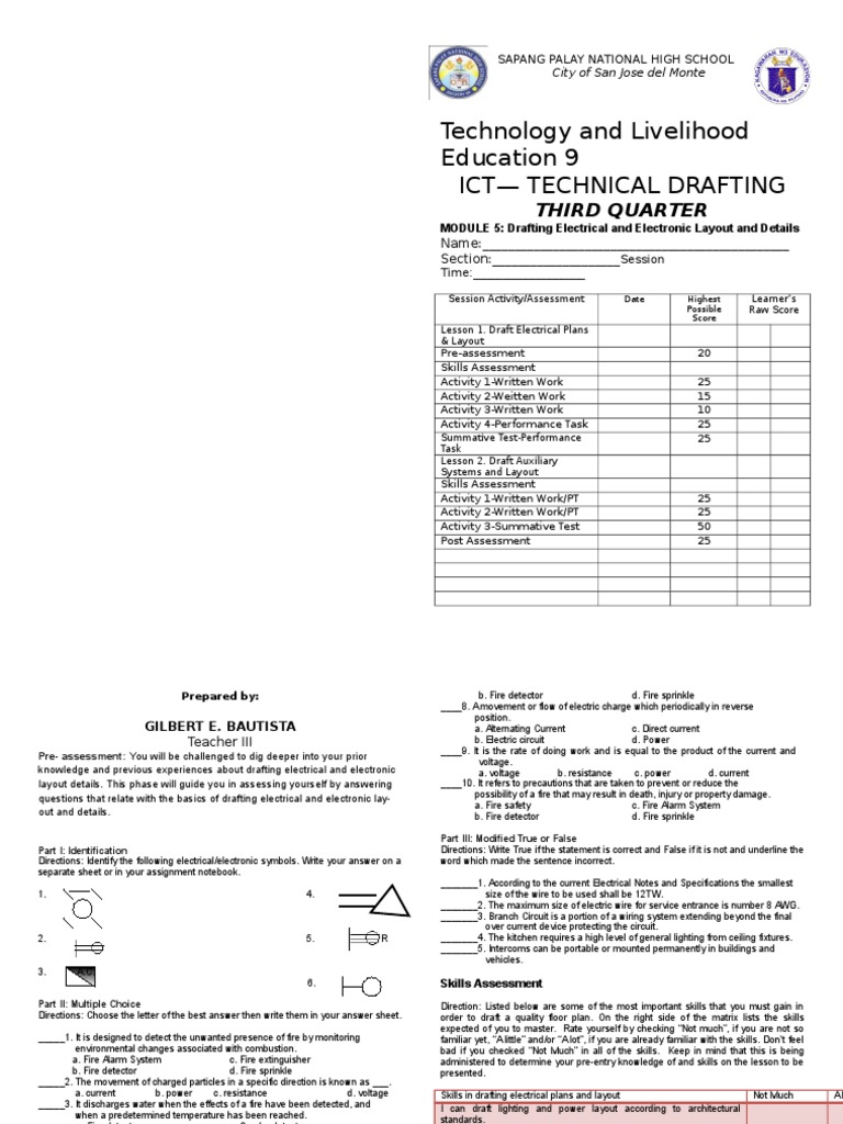 Drafting Electrical Layouts Module | PDF | Electric Current | Electricity