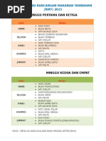 Jadual Menu Rancangan Makanan Tambahan