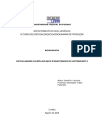 Implantação e Manutenção Do Sistema MRP II