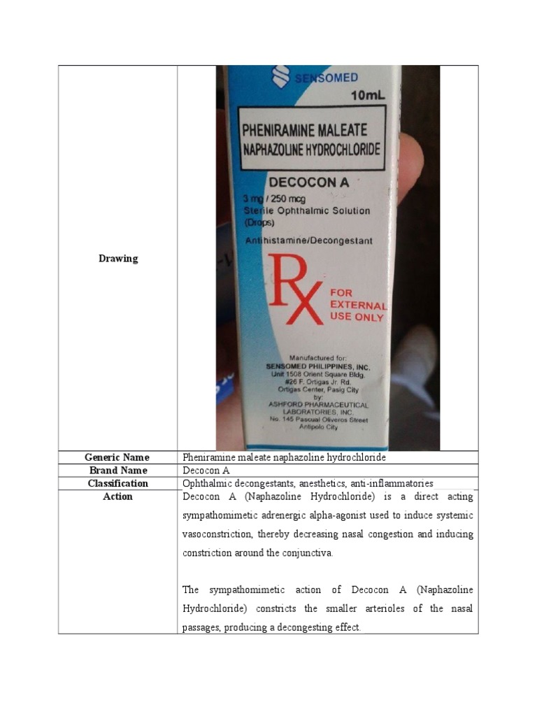 Drug Study (Decocon A) | PDF | Contact Lens | Eye