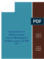 Antecedentes y Orientaciones Diseño Microcurricular 2012