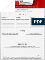 High Performance Academy 1 Page Productivity Planner