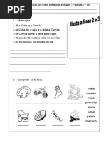 Ficha de Preparação Para o Teste Sumativo de Português - 1º Período