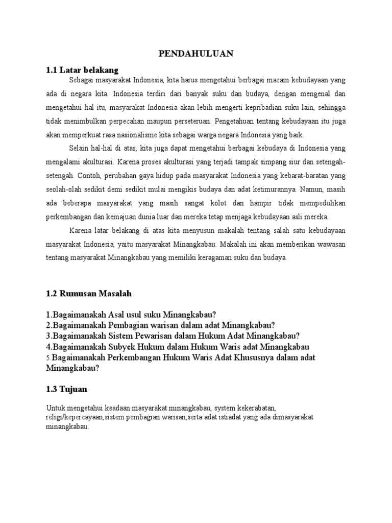 Makalah Hukum Adat Minangkabau