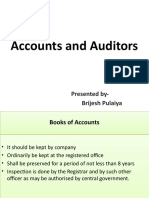Accounts and Auditors: Presented By-Brijesh Pulaiya
