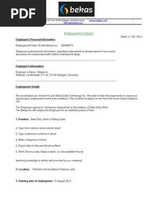 Employment Contract