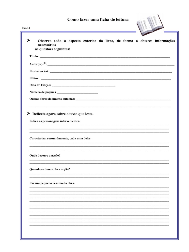 Como Fazer Ficha de Leitura | PDF
