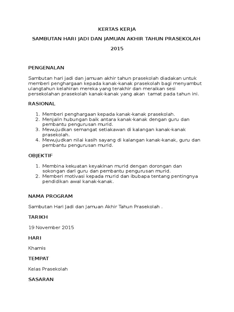 Objektif Sambutan Majlis Hari Lahir Murid