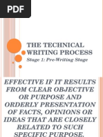 The Technical Writing Process - Stage 1