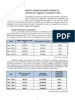 Evolutia Indicatorilor Asiguratorilor Si Brokerilor de Asigurare in S1 2014 - M