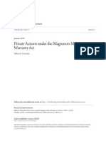 Private Actions Under the Magnuson-Moss Warranty Act