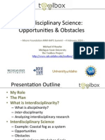 Interdisciplinary Science Opportunities and Obstacles