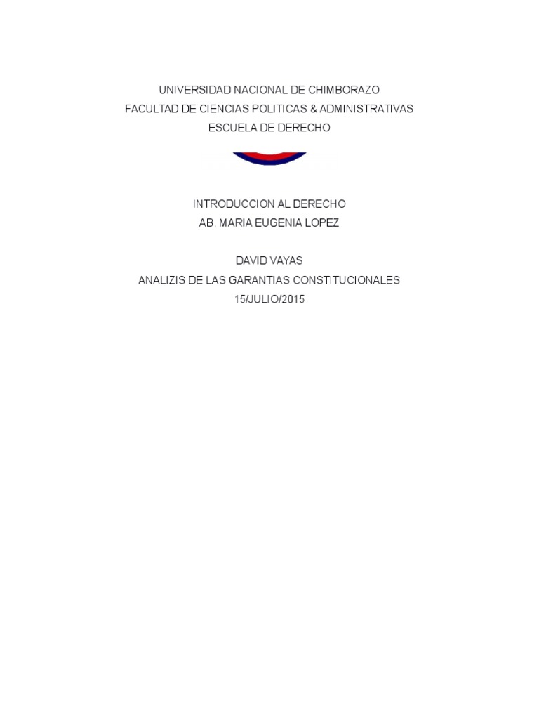 Garantias Constitucionales Ecuatorianas | PDF | Derecho Constitucional ...