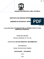 Análisis multivariante de variables en la producción de papel extensible