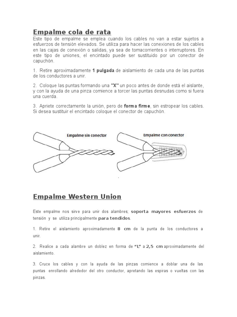 Tipos de Empalmes Eléctricos y Los Pasos para Realizarlos - Celasa, PDF, Cable
