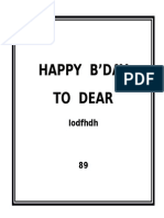 Happy B'Day To Dear: Iodfhdh