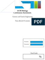 GCSE Biology - Genetics Test - LB - Int