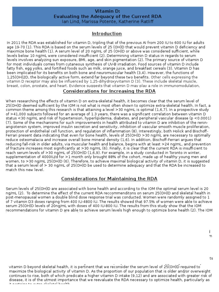 fact sheet vitamin d final Vitamin D Nutrition