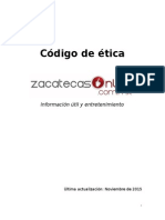 Código de Ética Zacatecasonline, Noviembre 2015