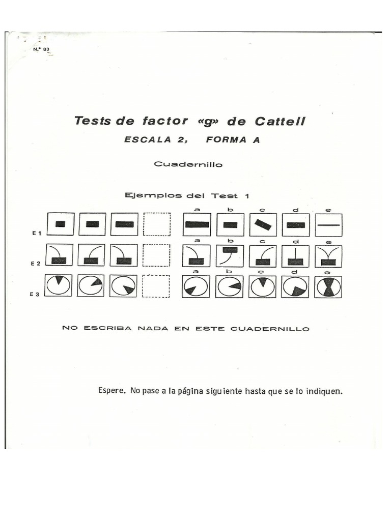 Cattel 2 Cuadernillo | PDF