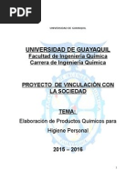 Productos químicos para higiene personal Santa Elena