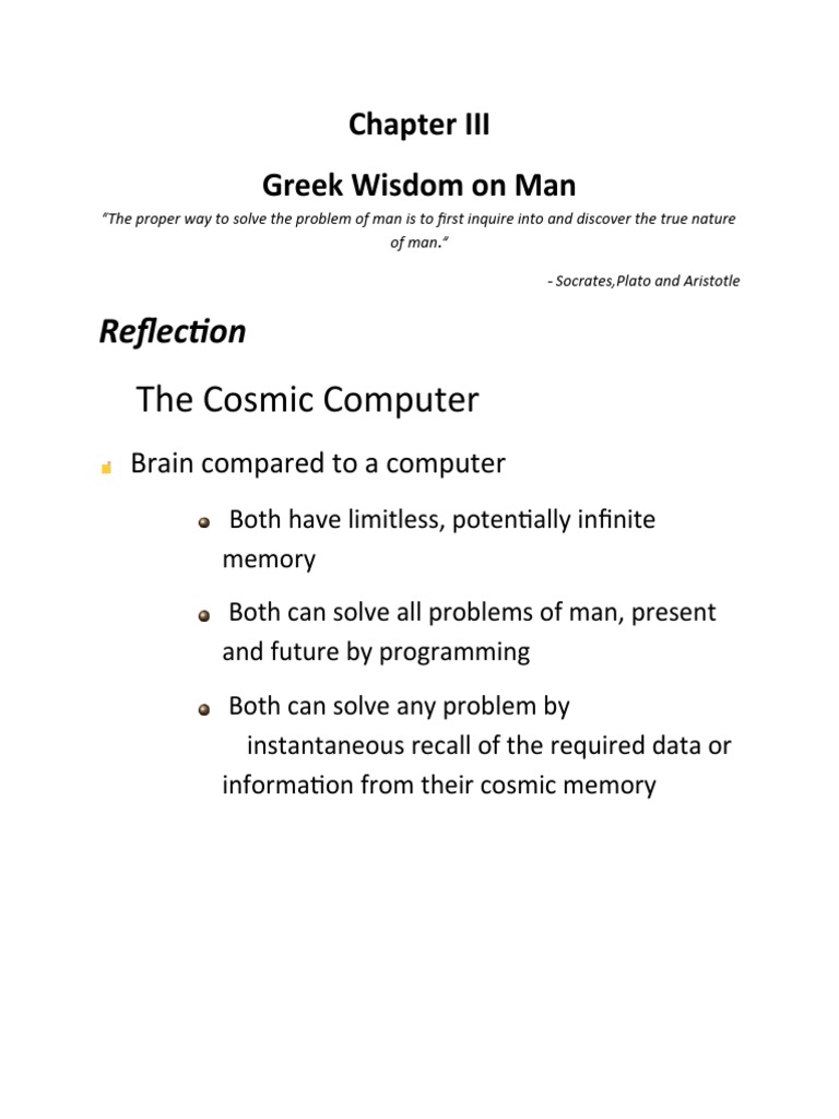 The Cosmic Computer: Reflection | PDF | Plato | Socrates
