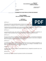 Codigo de Procedimientos Civiles para El Estado de Durango