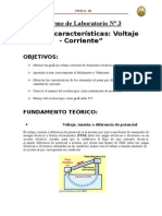 informe de fisica III Curvas Caracteristicas Voltaje Corriete