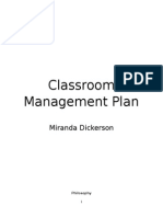 Classroom Management Plan