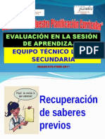 Evaluacion en La Sesion de Aprendizaje