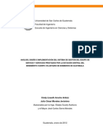 Análisis, Diseño e Implementación Del Sistema de Gestión Del Equipo de Servicio y Servicios Prestados Por La Estación Central Del Benemérito Cuerpo Voluntario de Bomberos de Guatemala