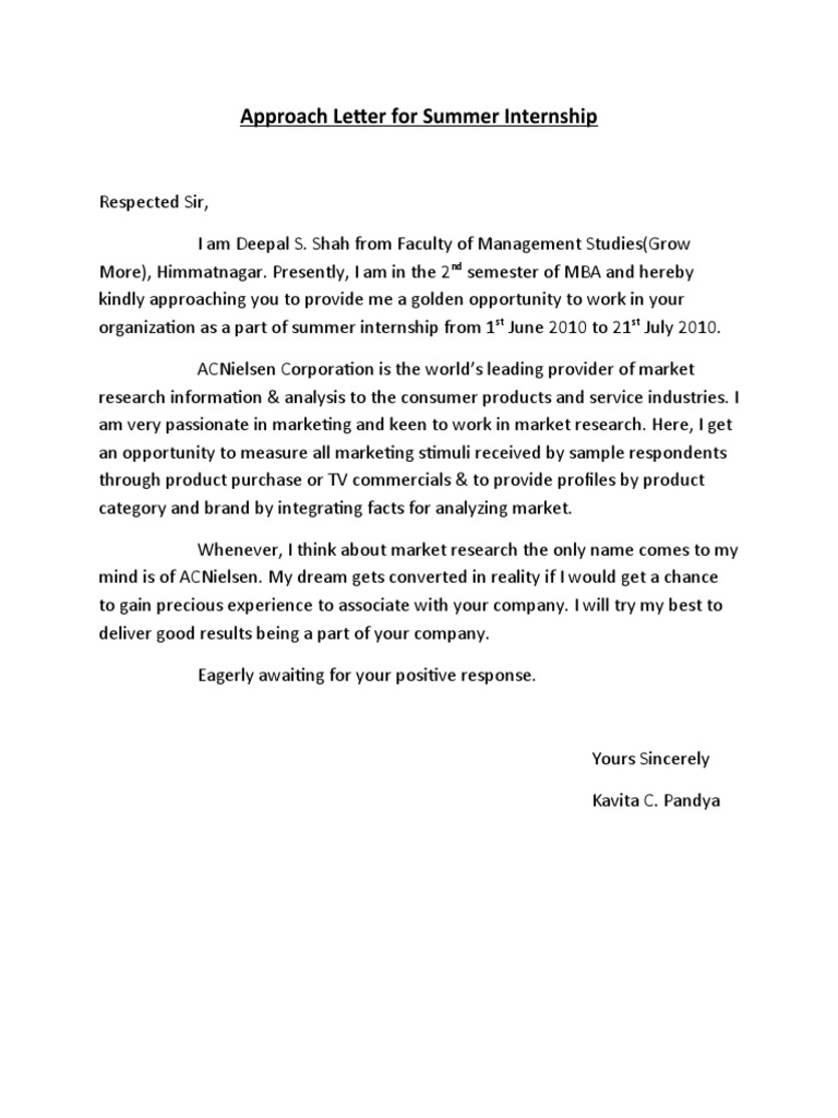 Approach Letter | PDF