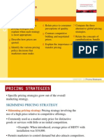 Pricing Strategies: Chapter Objectives