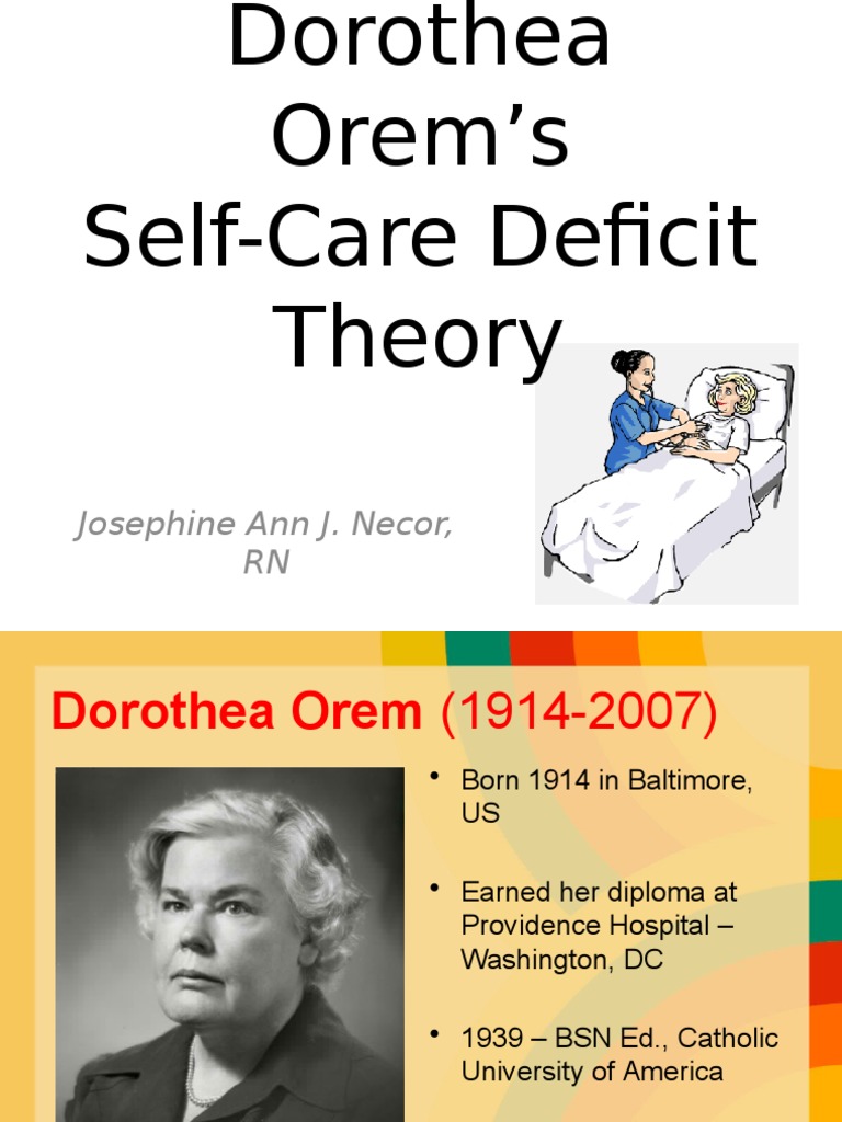 Orem's selfcare theory BY Josephine Necor Nursing Health Sciences