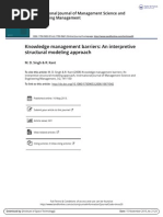 Knowledge Management Barriers: An Interpretive Structural Modeling Approach