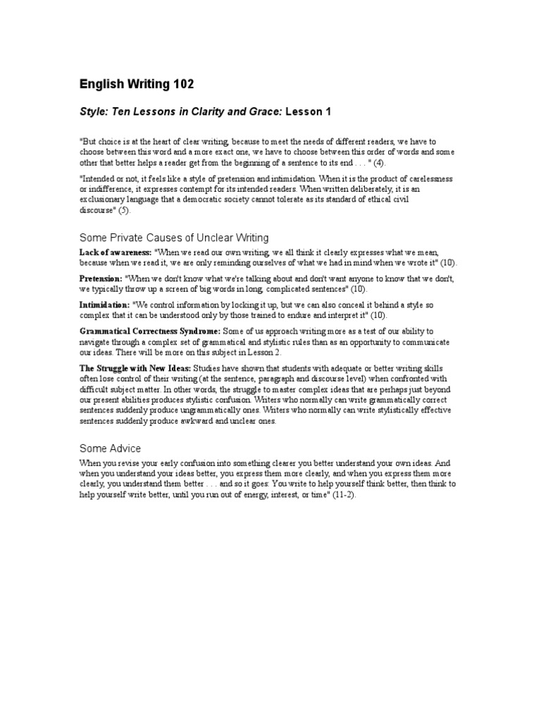 Clear Writing for Students | PDF