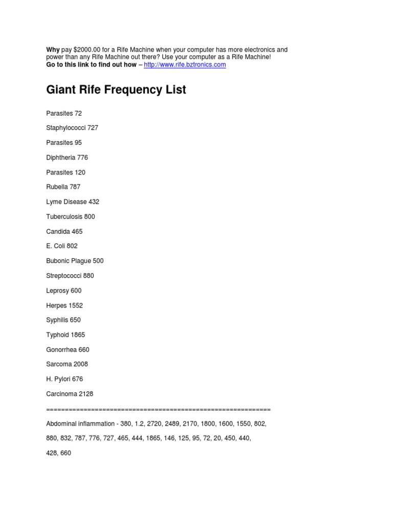 Big Rife List | PDF
