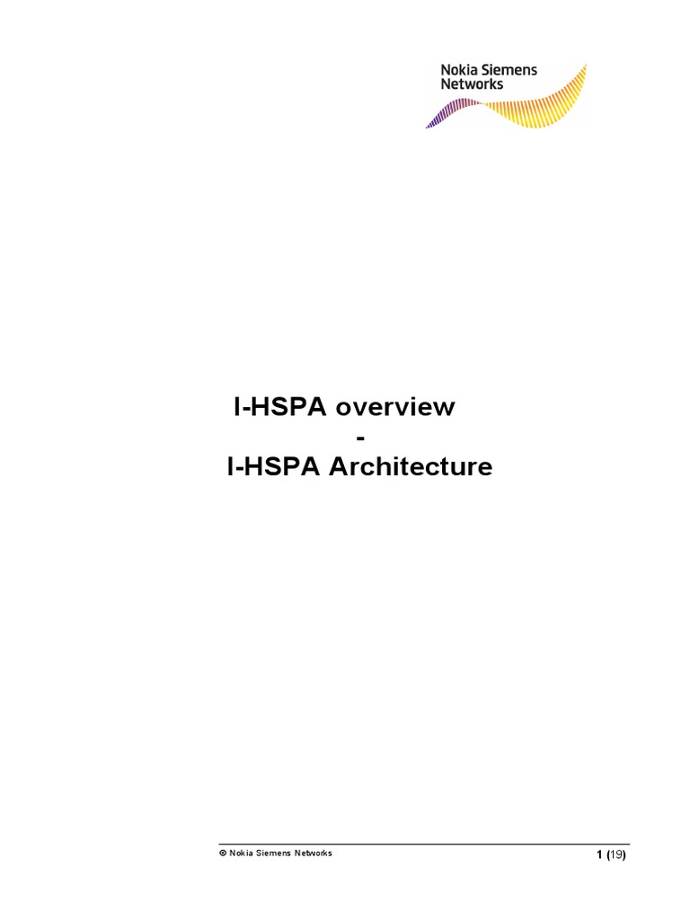 I-HSPA Overview I-HSPA Architecture | PDF