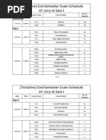 (Tentative) End-Semester Exam Schedule AY 2015-16 Sem-I