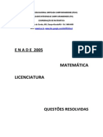 FEUC ENADE 2005 matemática licenciatura questões