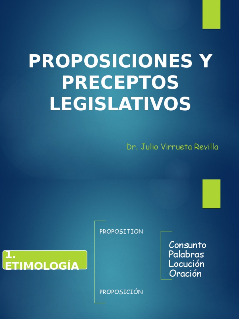 Proposiciones y Preceptos Legislativos | PDF | Proposición | Oración ...