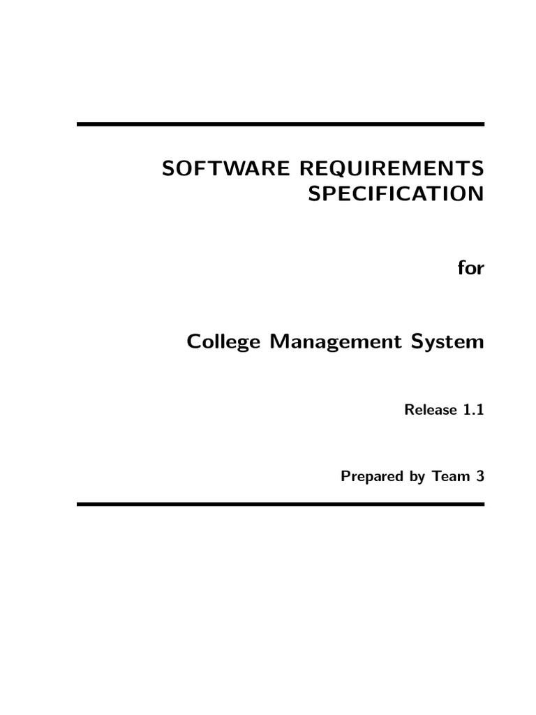 College Management System SRS | Html | Java Script
