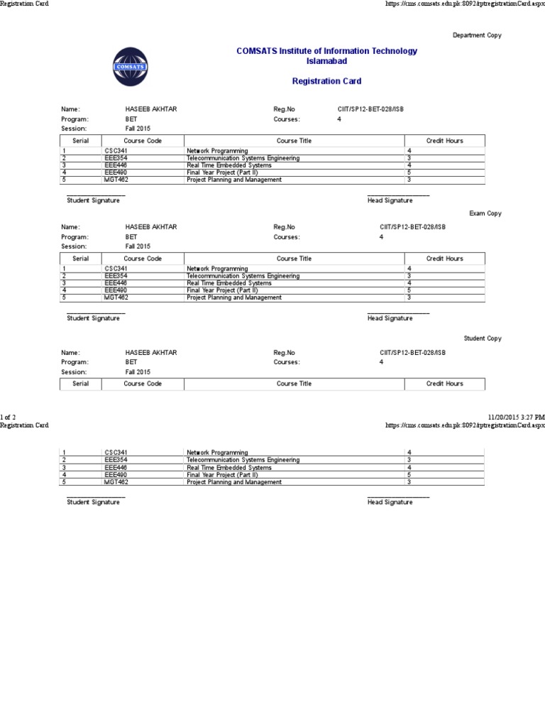 Fall 2015 BET Course Registration | PDF | Telecommunications | Computing