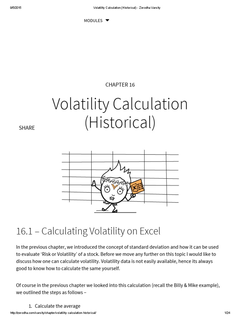 16.volatility Calculation (Historical) Zerodha Varsity PDF Greeks
